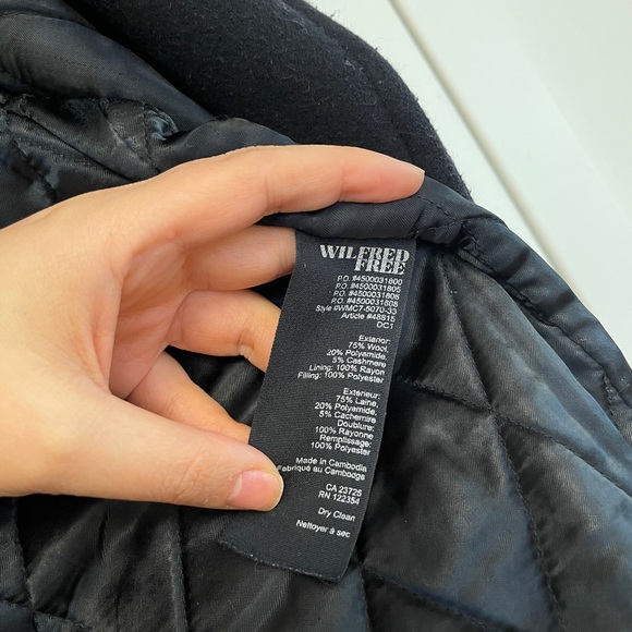 Aritzia Wilfred Free Wool Cashmere Coat Black Size M - Picture 3 of 7